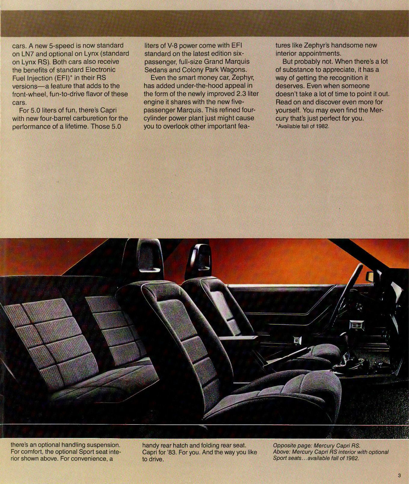 1983 Mercury Full-Line Brochure Page 11